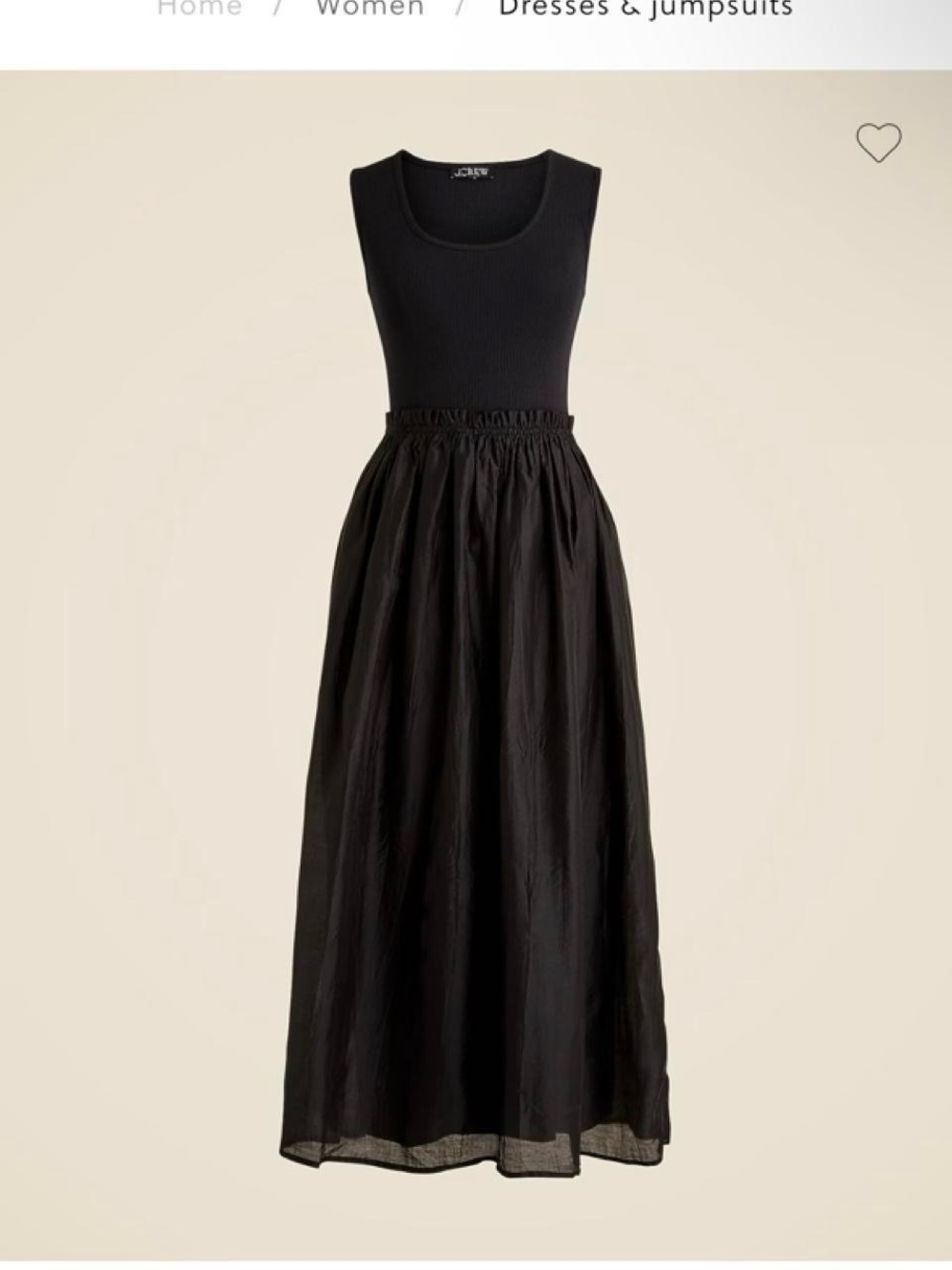 NWOT Gathered waist J.Crew black midi dresssize S